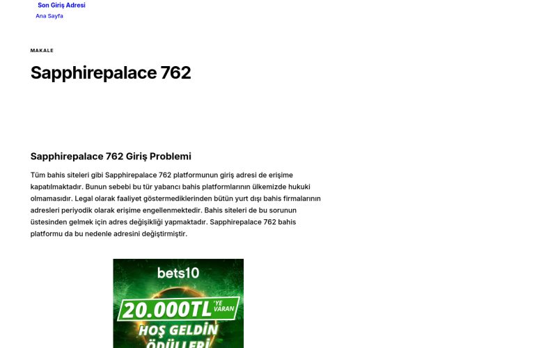 Sapphirepalace 762 - Son Giriş Adresi