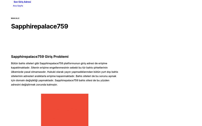 Sapphirepalace759 - Son Giriş Adresi