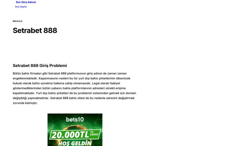 Setrabet 888 - Son Giriş Adresi