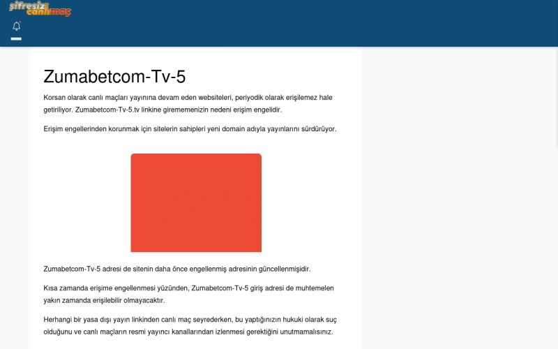 Zumabetcom-Tv-5 Güncel Giriş - Şifresiz canlı maç izle
