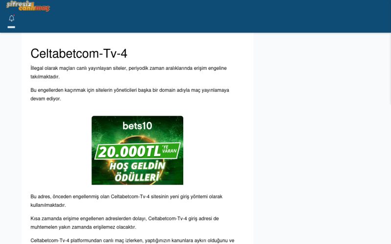 Celtabetcom-Tv-4 Canlı Maç - Şifresiz canlı maç izle
