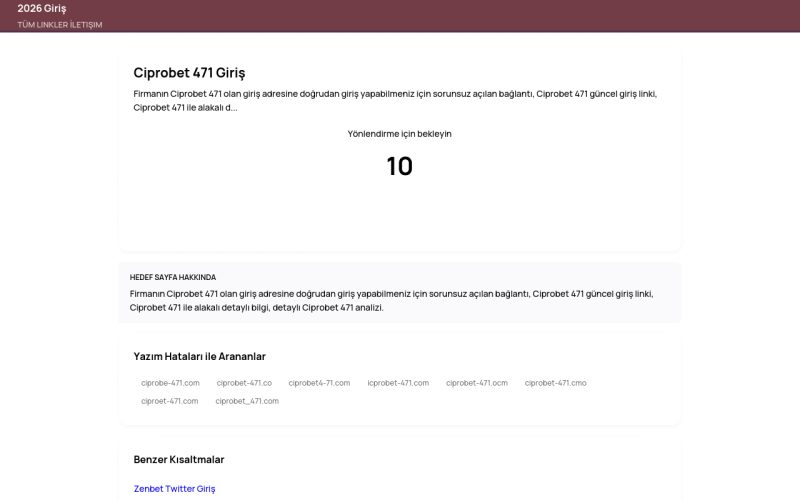 Ciprobet 471 Giriş - 2026 Giriş