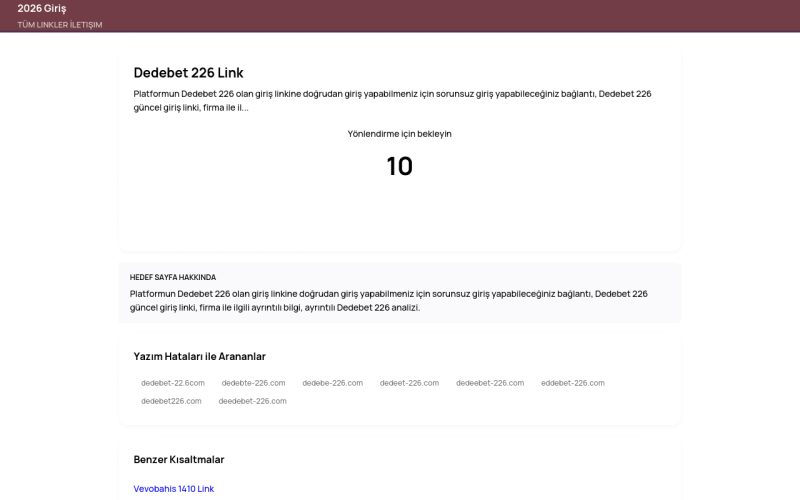 Dedebet 226 Link - 2026 Giriş