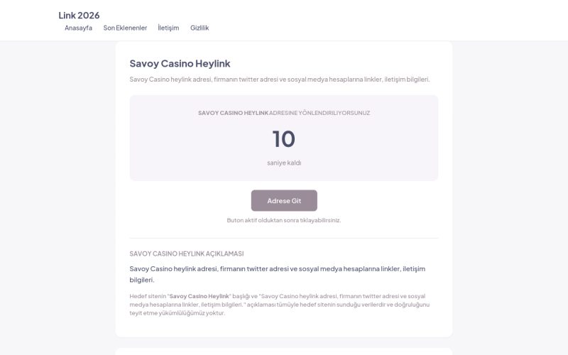 Savoy Casino Heylink - Link 2026