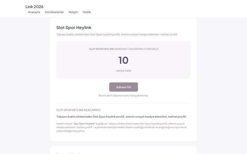 Slot Spor Heylink - Link 2026
