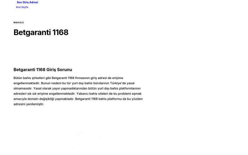 Betgaranti 1168 - Son Giriş Adresi