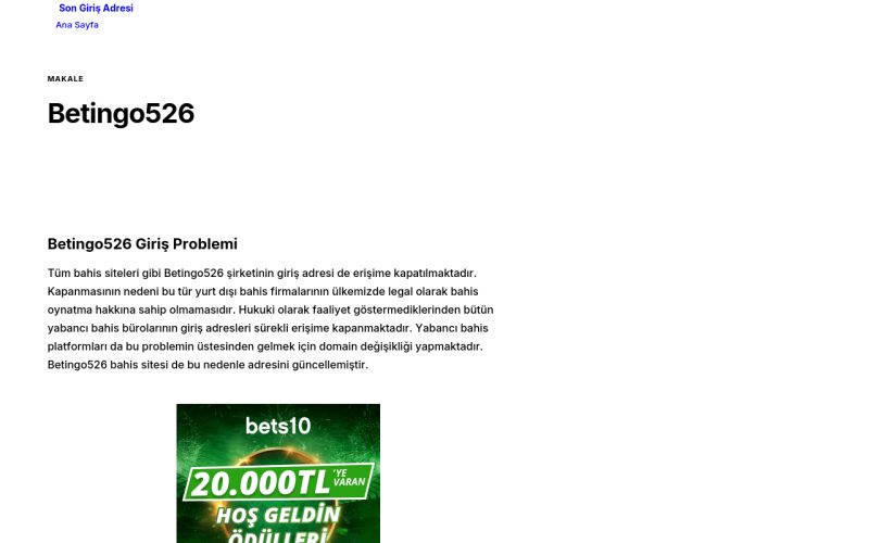Betingo526 - Son Giriş Adresi