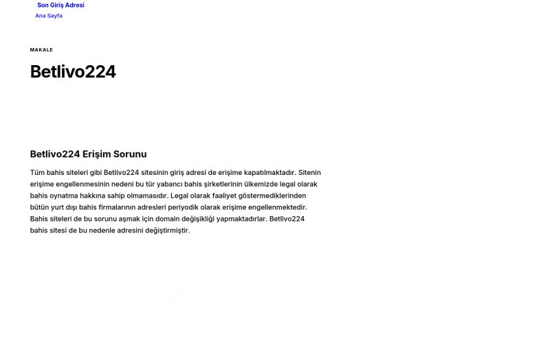 Betlivo224 - Son Giriş Adresi