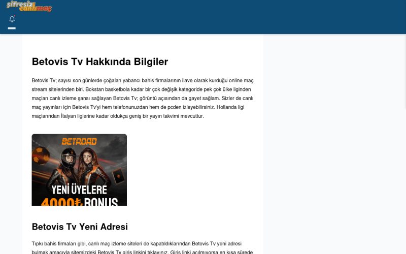 Betovis Tv Tv İzle