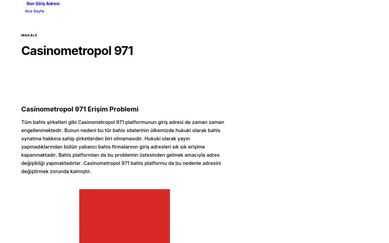 Casinometropol 971 - Son Giriş Adresi