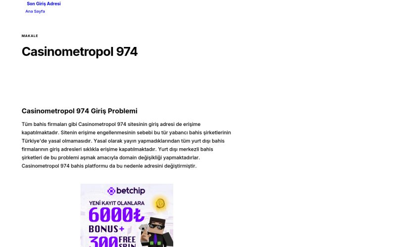 Casinometropol 974 - Son Giriş Adresi