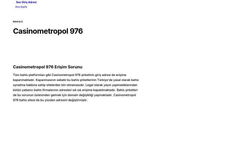 Casinometropol 976 - Son Giriş Adresi
