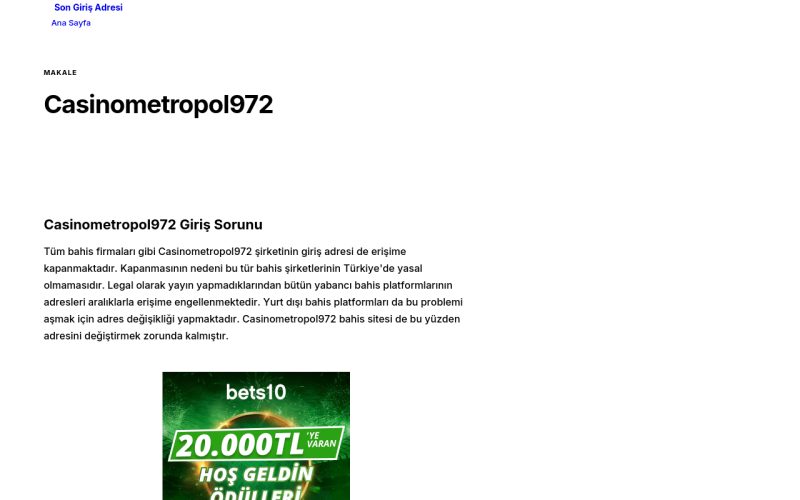 Casinometropol972 - Son Giriş Adresi