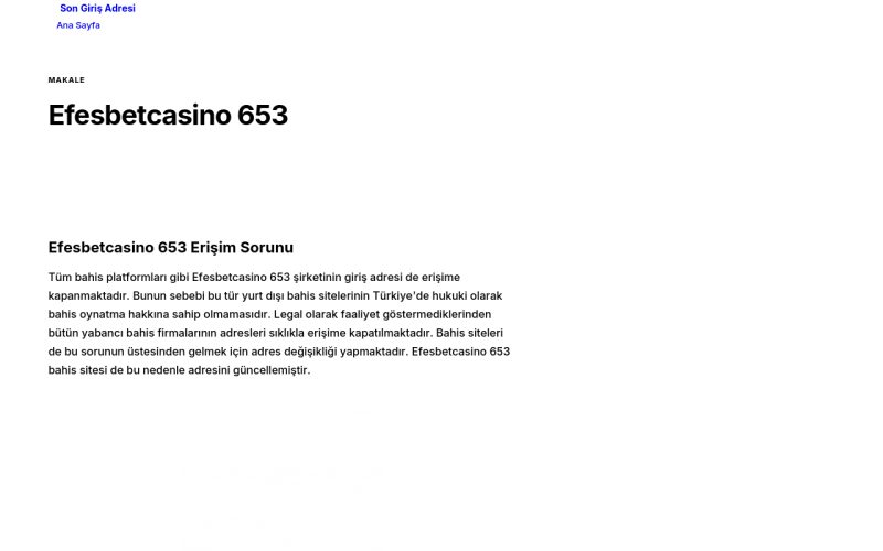 Efesbetcasino 653 - Son Giriş Adresi