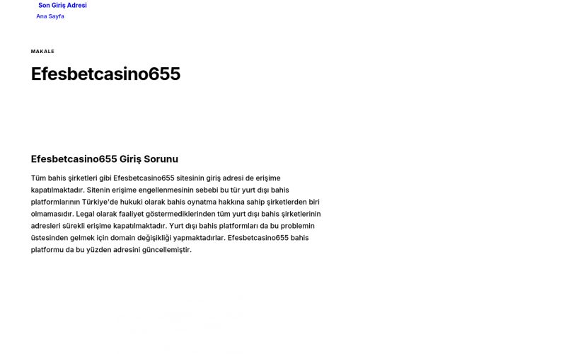 Efesbetcasino655 - Son Giriş Adresi