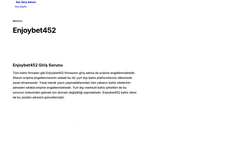 Enjoybet452 - Son Giriş Adresi