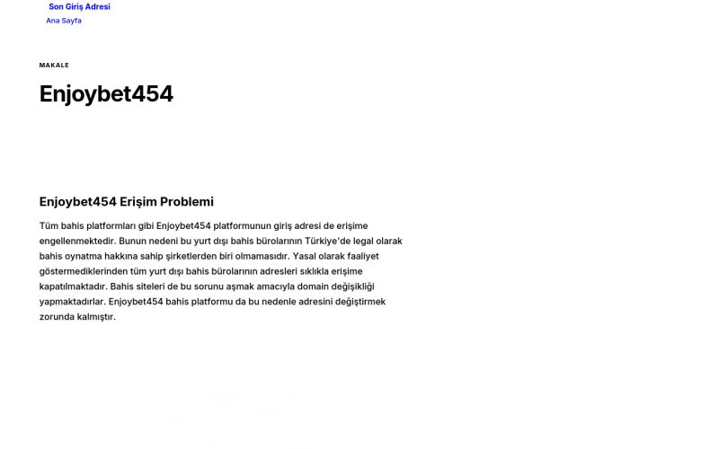 Enjoybet454 - Son Giriş Adresi