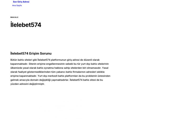 İlelebet574 - Son Giriş Adresi