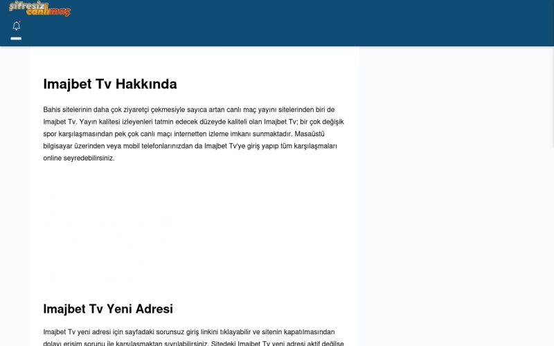 Imajbet Tv TV Maç Yayınları