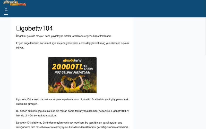 Ligobettv104 Giriş Linki