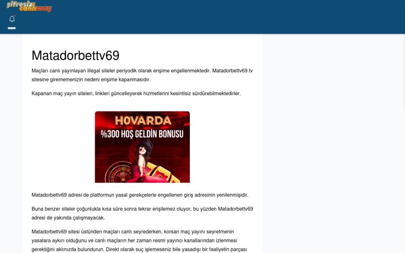 Matadorbettv69 Giriş Adresi