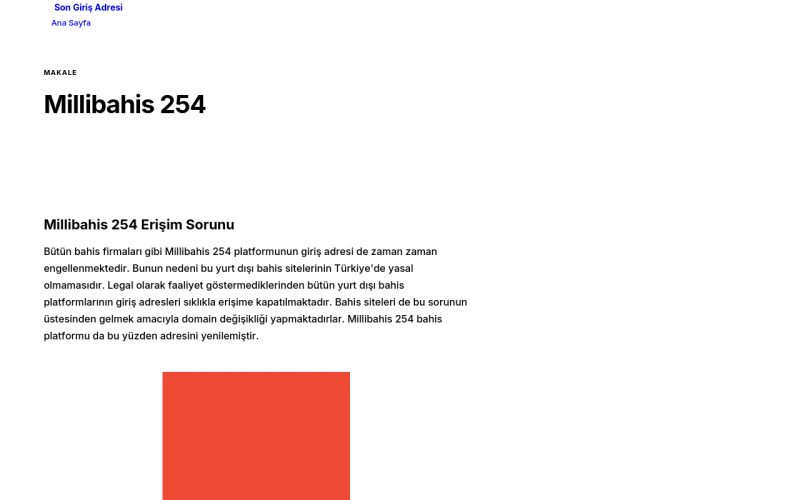 Millibahis 254 - Son Giriş Adresi