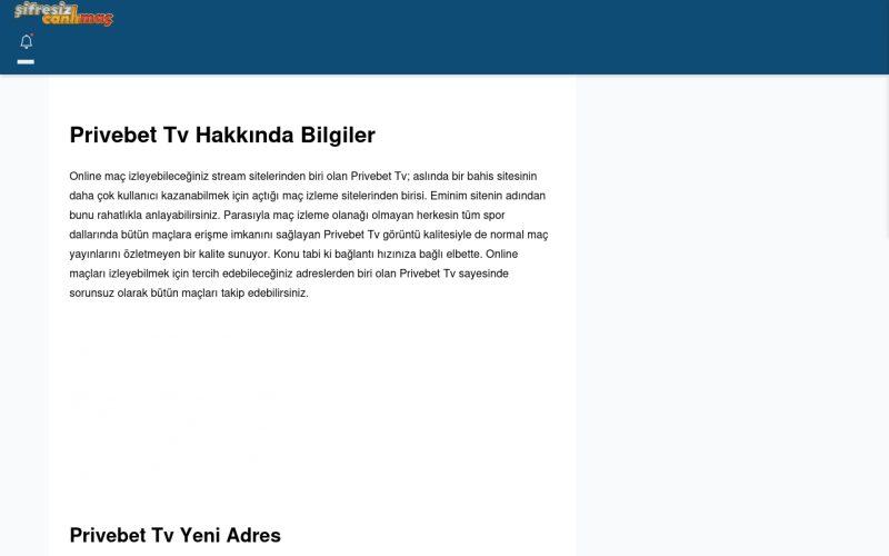 Privebet Tv TV Maç Yayınları