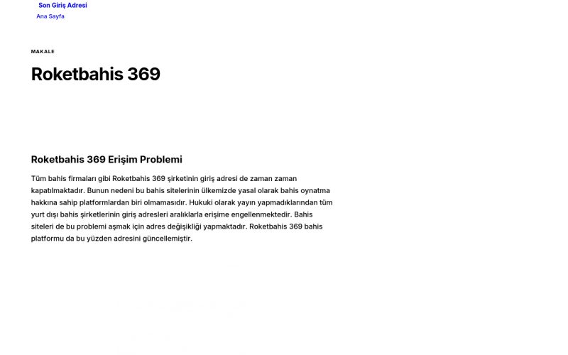 Roketbahis 369 - Son Giriş Adresi