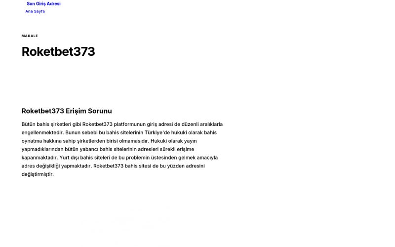 Roketbet373 - Son Giriş Adresi