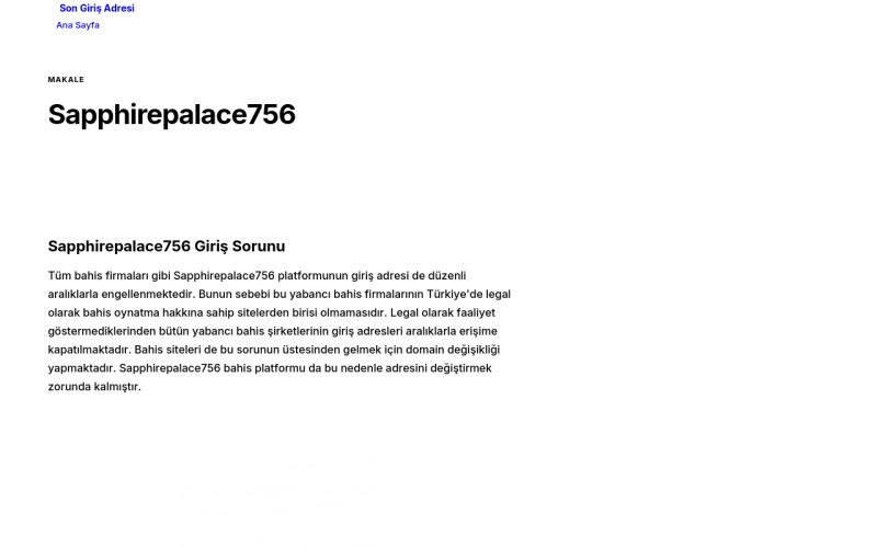 Sapphirepalace756 - Son Giriş Adresi