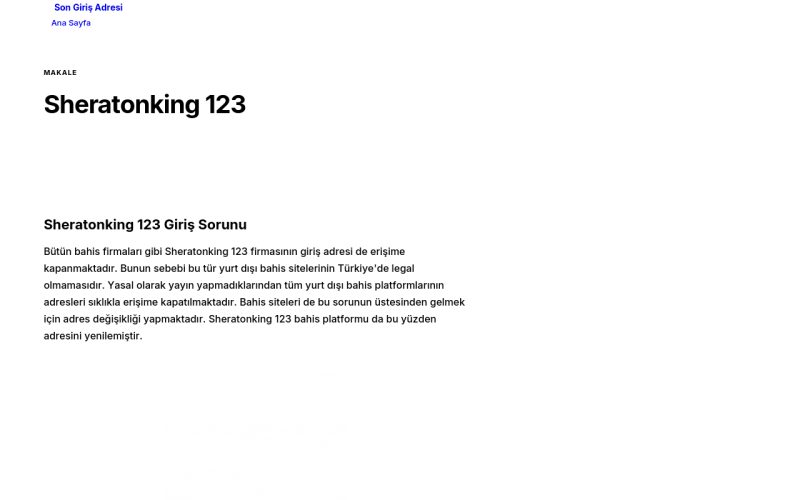 Sheratonking 123 - Son Giriş Adresi