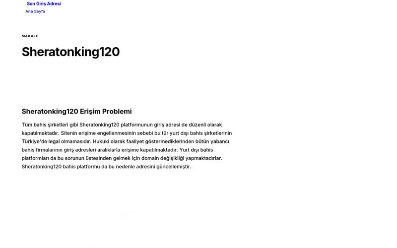 Sheratonking120 - Son Giriş Adresi